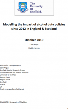 Modelling the impact of alcohol duty policies since 2012 in England & Scotland